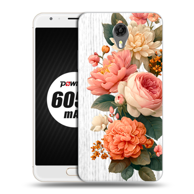 Пластиковый чехол на Ulefone Power 2 с принтом цветы Пластиковый чехол на Ulefone Power 2 с принтом цветы