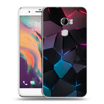 Силиконовый чехол на HTC One X10 с принтом Геометрия неона
