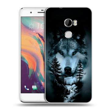 Силиконовый чехол на HTC One X10 с принтом Лесной волк Силиконовый чехол на HTC One X10 с принтом Лесной волк