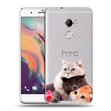 Силиконовый чехол на HTC One X10 с принтом Кошки