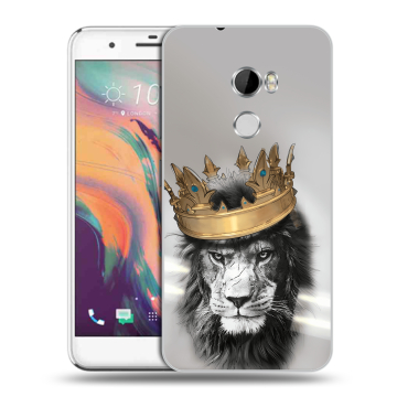 Силиконовый чехол на HTC One X10 с принтом Лев с короной