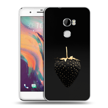 Силиконовый чехол на HTC One X10 с принтом Черная клубника