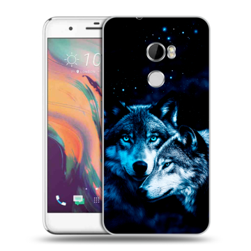 Силиконовый чехол на HTC One X10 с принтом Волки