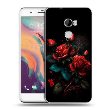 Силиконовый чехол на HTC One X10 с принтом Розы красные