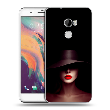 Силиконовый чехол на HTC One X10 с принтом Девушка в шляпе