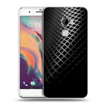 Силиконовый чехол на HTC One X10 с принтом Текстура металла