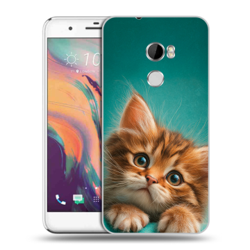 Силиконовый чехол на HTC One X10 с принтом котенок