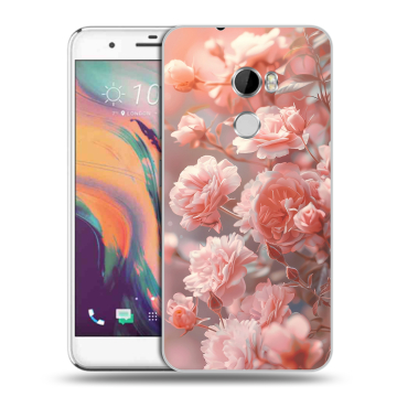Силиконовый чехол на HTC One X10 с принтом Розовые розы