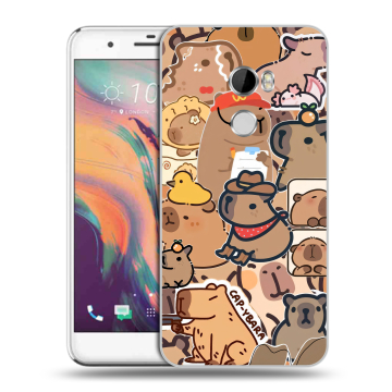 Силиконовый чехол на HTC One X10 с принтом капибара