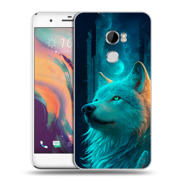 Силиконовый чехол на HTC One X10 с принтом бабочки саккура