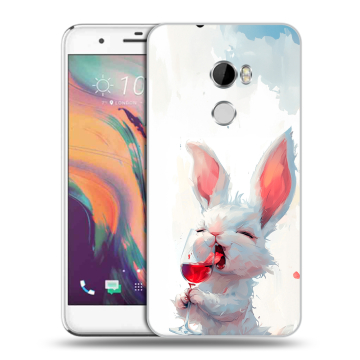 Силиконовый чехол на HTC One X10 с принтом кролик зайчик