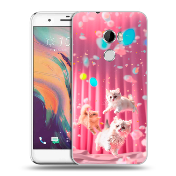 Силиконовый чехол на HTC One X10 с принтом милые котики