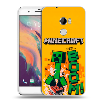 Силиконовый чехол на HTC One X10 с принтом Майнкрафт Minecraft