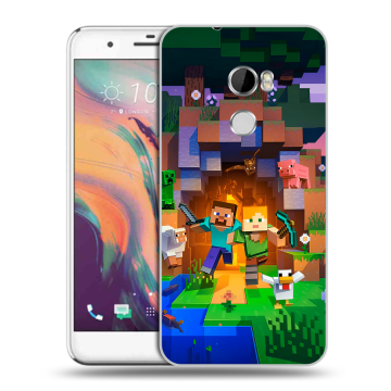 Силиконовый чехол на HTC One X10 с принтом Майнкрафт Minecraft Силиконовый чехол на HTC One X10 с принтом Майнкрафт Minecraft