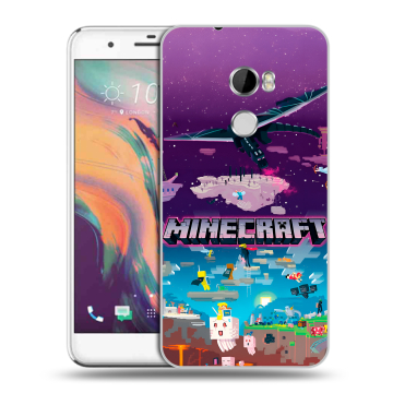 Силиконовый чехол на HTC One X10 с принтом Майнкрафт Minecraft