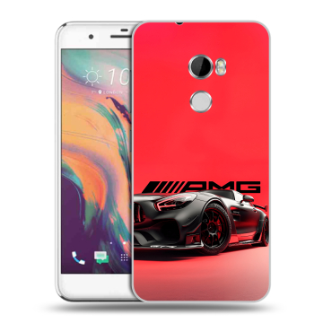 Силиконовый чехол на HTC One X10 с принтом Мерседес Mercedes AMG