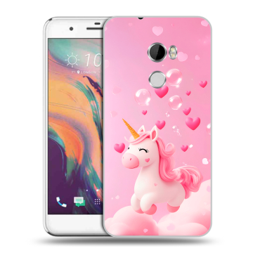 Силиконовый чехол на HTC One X10 с принтом Единорог