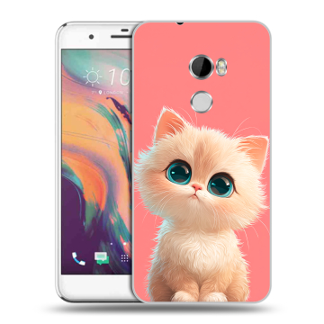 Силиконовый чехол на HTC One X10 с принтом Розовый котенок