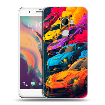 Силиконовый чехол на HTC One X10 с принтом Тачки