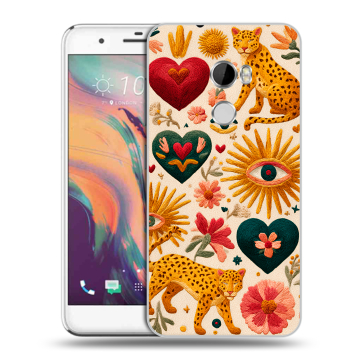 Силиконовый чехол на HTC One X10 с принтом Модный принт