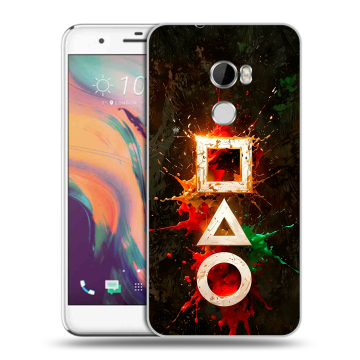 Силиконовый чехол на HTC One X10 с принтом Squid Game Игра кальмара