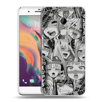 Силиконовый чехол на HTC One X10 с принтом Ahegao Ахегао Аниме