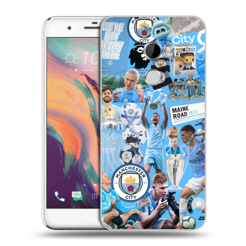 Силиконовый чехол на HTC One X10 с принтом Man City Манчестер Сити