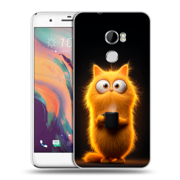 Силиконовый чехол на HTC One X10 с принтом Смешной кот