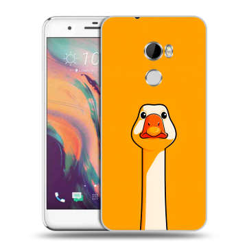 Силиконовый чехол на HTC One X10 с принтом Смешная утка