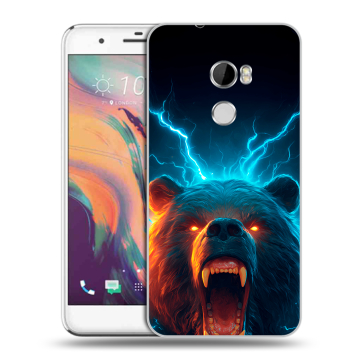Силиконовый чехол на HTC One X10 с принтом Медведь