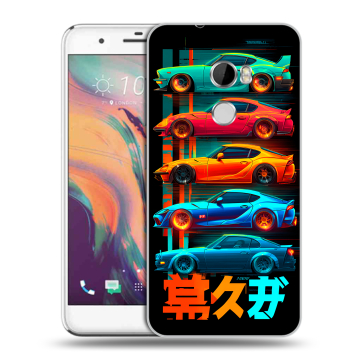 Силиконовый чехол на HTC One X10 с принтом машины тачки