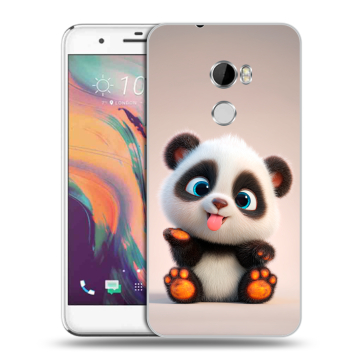 Силиконовый чехол на HTC One X10 с принтом милая панда