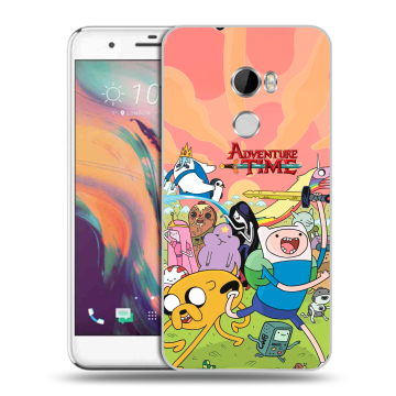 Силиконовый чехол на HTC One X10 с принтом Adventure time Время приключений