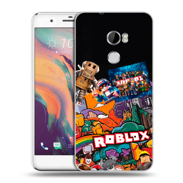 Силиконовый чехол на HTC One X10 с принтом Roblox Роблокс