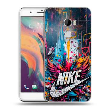 Силиконовый чехол на HTC One X10 с принтом Nike Найк