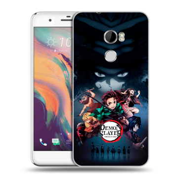 Силиконовый чехол на HTC One X10 с принтом Demon Slayer Клинок рассекающий демонов