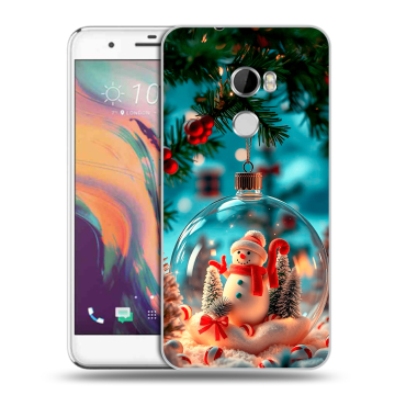 Силиконовый чехол на HTC One X10 с принтом Новый год