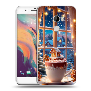 Силиконовый чехол на HTC One X10 с принтом Новый год