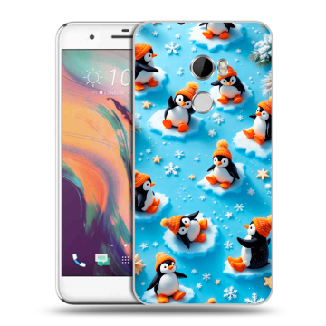 Силиконовый чехол на HTC One X10 с принтом Новый год
