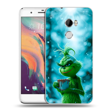 Силиконовый чехол на HTC One X10 с принтом Новый год гринч