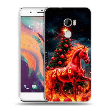 Силиконовый чехол на HTC One X10 с принтом Новый год
