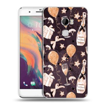 Силиконовый чехол на HTC One X10 с принтом Новый год
