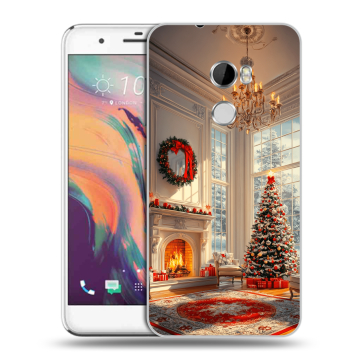 Силиконовый чехол на HTC One X10 с принтом Новый год