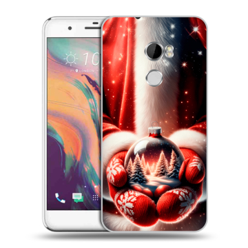 Силиконовый чехол на HTC One X10 с принтом Новый год
