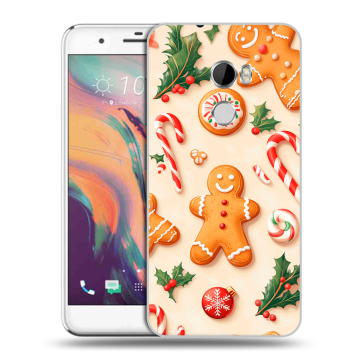 Силиконовый чехол на HTC One X10 с принтом Новый год