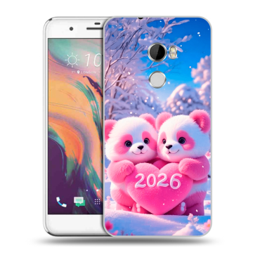 Силиконовый чехол на HTC One X10 с принтом Новый год