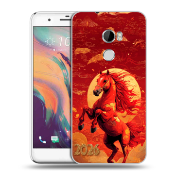 Силиконовый чехол на HTC One X10 с принтом Новый год