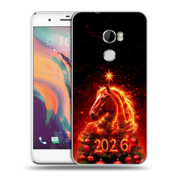 Силиконовый чехол на HTC One X10 с принтом Новый год