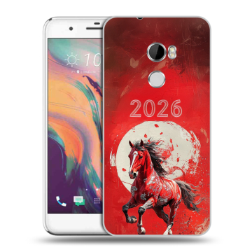 Силиконовый чехол на HTC One X10 с принтом Новый год