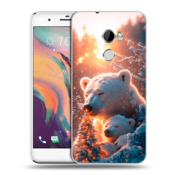 Силиконовый чехол на HTC One X10 с принтом Новый год